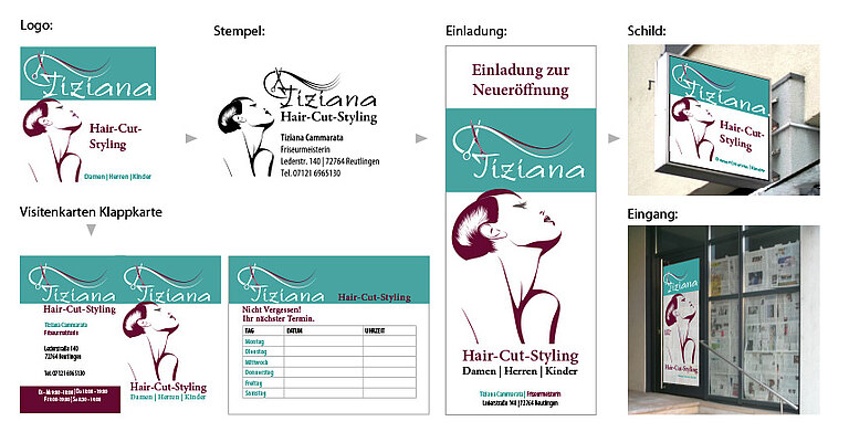 Beispiel für Corporate Design: Hair-Cut-Styling Tiziana