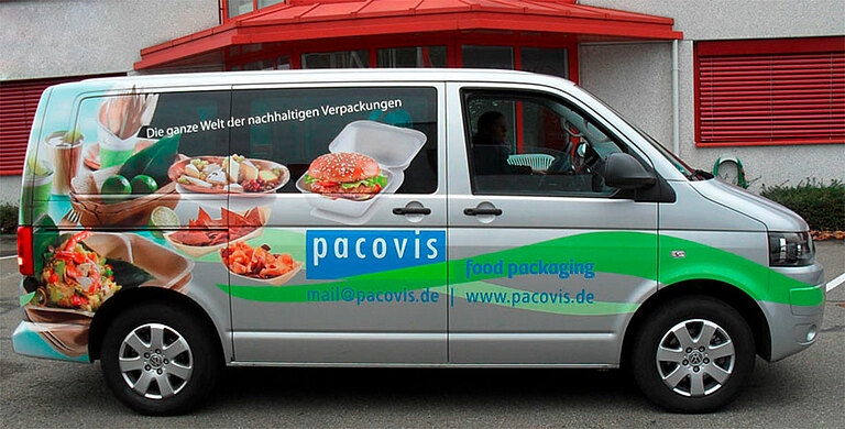 Autobeschriftung VW Bus Pacovis Beifahrerseite